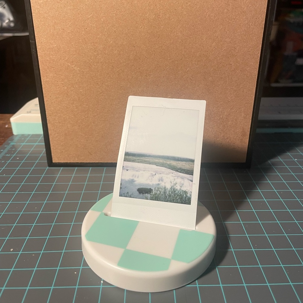 Mint and White Photo Display Stand